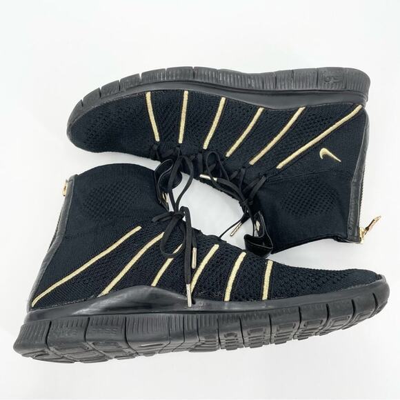 Nike Free FK Mercurial‎ Olivier Rousteing Balmain Size 8 Black Gold - Picture 8 of 12